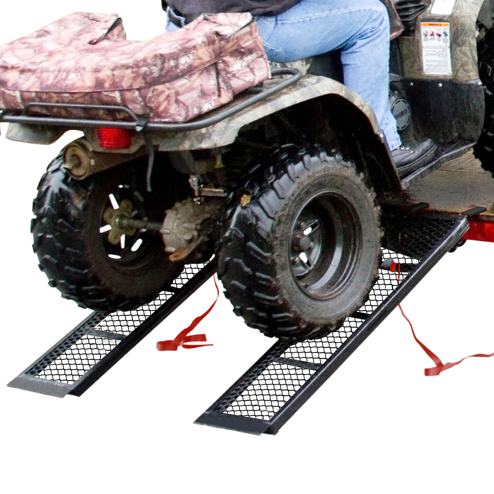 Black Widow, Steel Mesh Dual ATV Trailer Ramps - 4-1/2ft. Long, Max. Ramp Length 48 in, Surface Width 11 in, Capacity 1600 lb, Model# ST-4811-1600-MV2